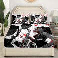 thumbnail image 3 of Music Bed Sheets Set Full Romantic Saxophone Sheet Set,Minimalist Music Instrument Print Sheets for Kids Woman Men Retro Saxophone Musical Notes Top Sheet,Black And White, 3 of 7