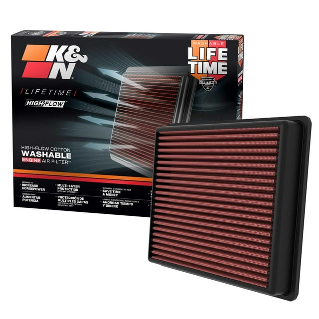 Filtro de aire de motor K&N High-Flow Lifetime para Toyota Sequoia