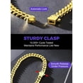 thumbnail image 4 of Brazalete Richsteel con cadena de eslabones chapados en oro de acero inoxidable 316L, 4 of 7