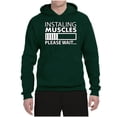 thumbnail image 2 of Wild Bobby Installing Muscles Please Wait Gym/Workout Unisex Graphic Hoodie Sweatshirt, Forest Green, 3X-Large, 2 of 5