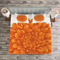 thumbnail image 3 of Ambesonne Orange Quilted Bedspread Set 3 Pcs, Dahlia Flower Floral, King Size, Orange, 3 of 3