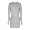 thumbnail image 5 of ClodeEU Women's Summer V Neck Long Sleeve Fitted Dress,Casual Bodycon Mini Dresses Gray,Womens Plus S, 5 of 6