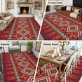 thumbnail image 5 of 5'x7' Area Rugs for Living Room Bedroom, Red Retro Boho Washable Rug Carpet Runner Indoor Outdoor, Vintage Ethnic Tribe Abstract Art Non Slip Floor Mats Area Rug for Kitchen, Nursery, 5 of 8