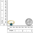 thumbnail image 5 of Gem Stone King 2.15 Ct London Blue Topaz White Created Sapphire 18K Yellow Gold Plated Silver Ring, 5 of 6