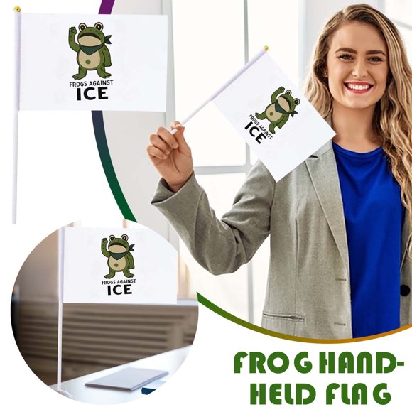 LSLJS Exquisite Portland Frogs Flags Decoration Frogs Holding A Small Flag Event Hand-waved Flag Home Accessories