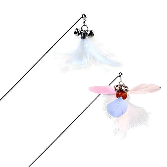 BESTSKY 2Pcs Interactive Cat Toy,Colorful Streamers Kitten Toys,Fun and Quick Play Activation Cat Stuff,Style2