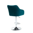 thumbnail image 2 of Luccalily Velvet Bar Stools Set of 2,Swivel Adjustable Bar Stools with Back and Footrest,Modern Design and Silver Base for Kitchen,Bistro Pub, Dining Room Counter, 2 of 7