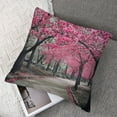 thumbnail image 7 of Acheng Throw Pillow Cover Blossoms in Central Park Landscape Cherry Trees Forest Spring Season Picture Decorative Pillow Case Funny Home Decor Square Cushion Pillowcase Set Of 2 24x24in, 7 of 7