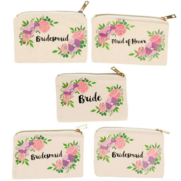 Set Of 5 Bridesmaid Makeup Bags Maid - Bridesmaid Makeup Bags Set Of 5 Bridesmaid Makeup Bags Maid - Bridesmaid Makeup Bags