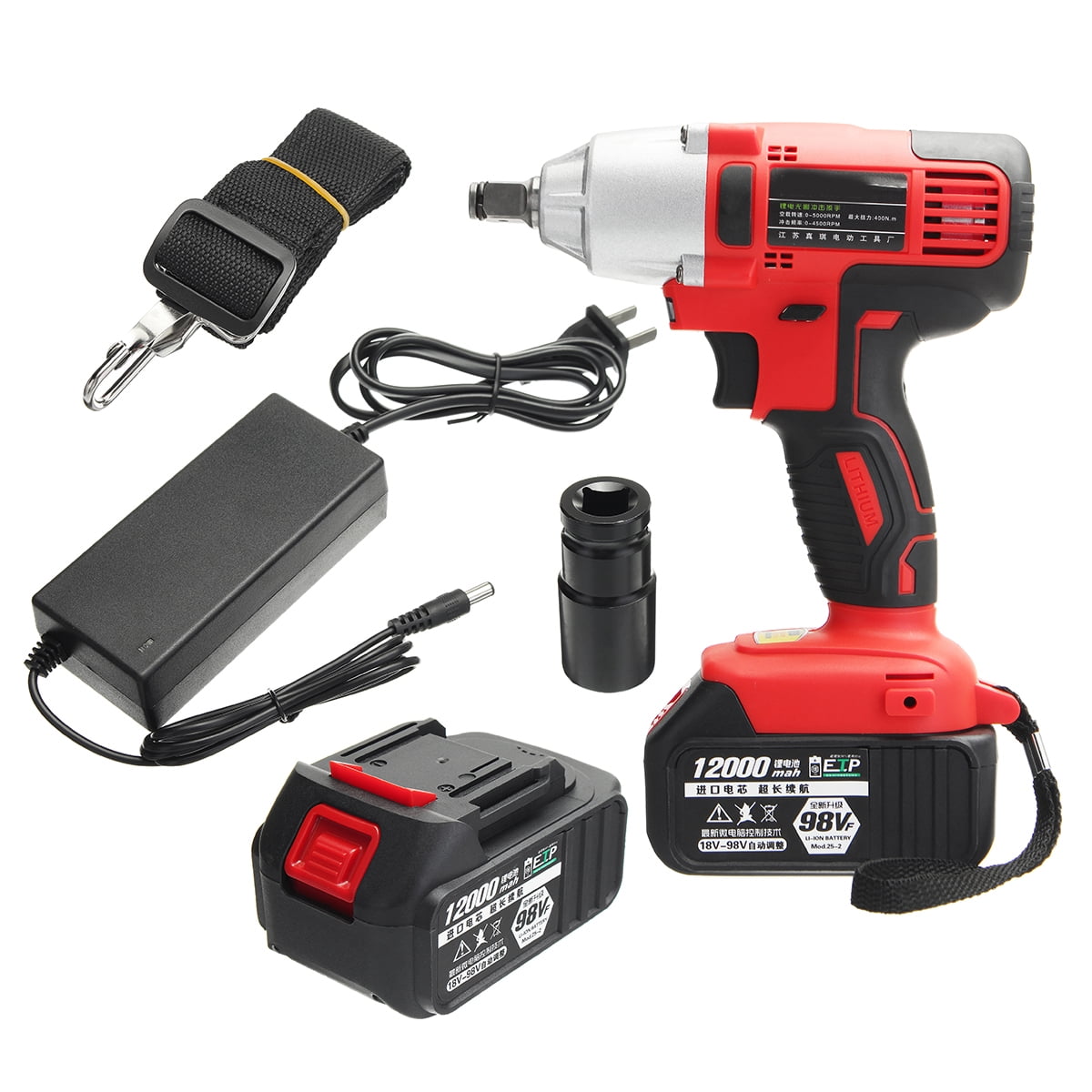 Cordless Impact Wrench Impact Wrench Cordless Screwdriver 18V 400 NM with Battery 