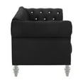 thumbnail image 3 of New Classic Emma 2-Piece Crystal Velvet Fabric Loveseat & Sofa Set in Black, 3 of 6