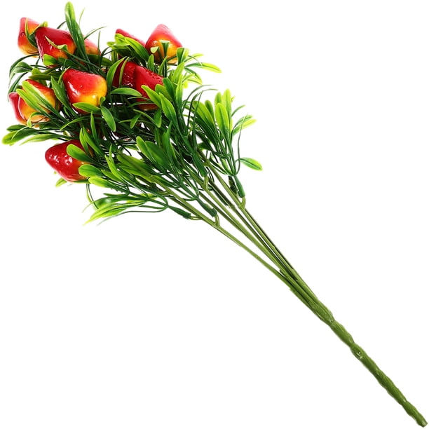 unbranded Rama Decorativa De Fresas Artificiales Para Ambientes Festivos Y Comerciales