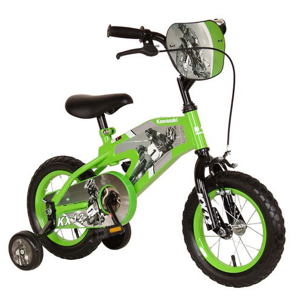 Kawasaki Monocoque Kid's Bike, 12 inch Wheels, 8 inch Frame, Boy's Bike, Green - image 2 of 2