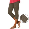 thumbnail image 3 of XUANTAOO Capri Leggings For Women 2026 Trendy Zipper Knee Length Trousers Summer Clothes For Women Comfy Stretchy Leggings Khaki Capri Pants For Women, 3 of 8