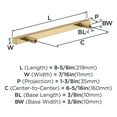 thumbnail image 4 of Amerock Bar Pulls Square 6-5/16 inch (160mm) Center-to-Center Champagne Bronze Cabinet Pull - 10 Pack, 4 of 5