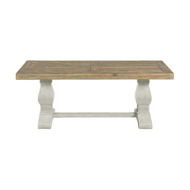 Martin Svensson Home Napa Solid Wood Coffee Table White Stain and Natural Brown