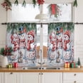 thumbnail image 3 of Christmas Snowman Sheer Curtains 45 Inches Long, Winter Xmas Snowflakes Cardinal Farmhouse Light Filtering Window Curtains for Living Room, Rod Pocket Voile Sheer Curtain Drapes, 52"Wx45"L, 2 Panels, 3 of 9