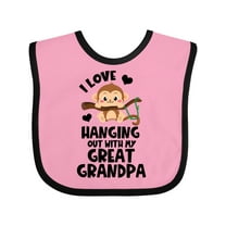 Inktastic Monkey I Love Hanging out with My Great Grandpa Boys or Girls Baby Bib