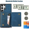 thumbnail image 2 of for Samsung Galaxy S23 Ultra (Not S23) Crossbody Wallet Case for Women, Bling Glitter PU Leather Phone Case with RFID Blocking Card Holder Cover for Samsung Galaxy S23 Ultra SZ Blue, 2 of 18