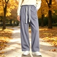 thumbnail image 2 of MYAOYINo Boundaries Womens Wide Leg Sweatpants Elastic Waist Drawstring Baggy Lounge Pants, 2 of 8