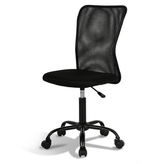 YRLLENSDAN Ergonomic Armless Office Chair with Wheels, Adjustable Modern Desk Chair, Mesh Rolling Computer Chairs for Adults, Black
