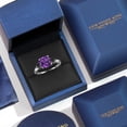 thumbnail image 5 of Gem Stone King 10K White Gold Purple Amethyst and Black Onyx 3 Stone Engagement Ring for Women (1.66 Cttw, Cushion 7MM, Gemstone February Birthstone, Size 8), 5 of 6