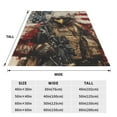 thumbnail image 3 of Fotbe Bald Eagle Soldier Manta de Franela Acolchonada con Estampado, Súper Suave y Esponjosa, Extra Grande para Sofá, Cama, Uso Todo el Año-60"x50", 3 of 7