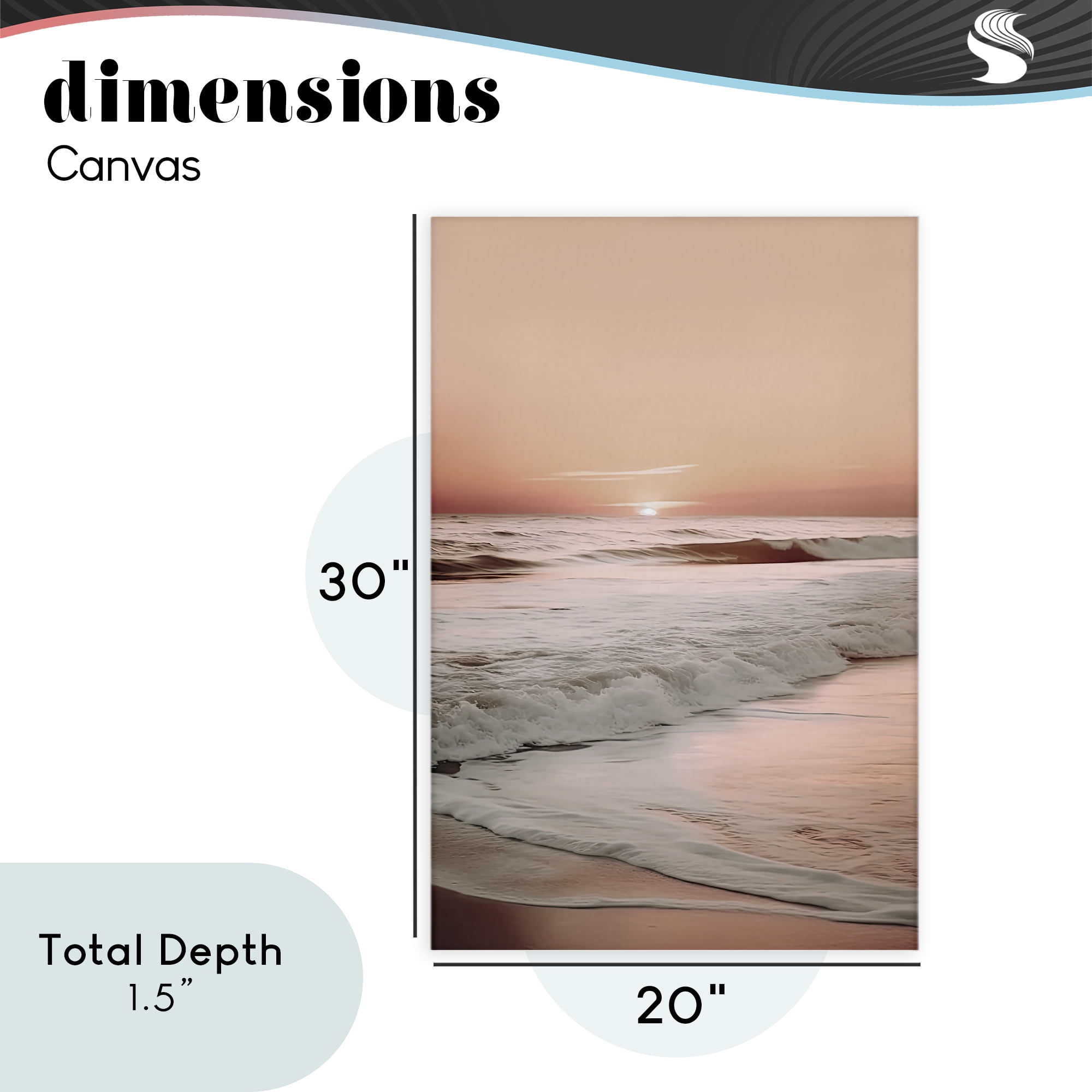 Apricot Beach View Canvas Wall Art, design by Decent Exposures