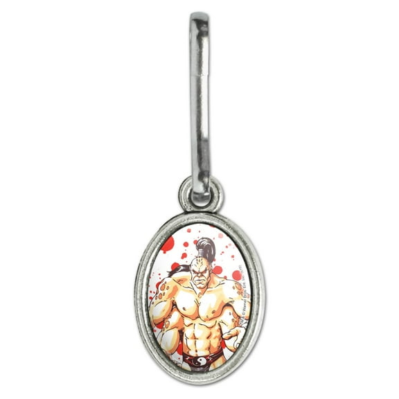 Mortal Kombat Klassic Goro Character Antiqued Oval Charm Clothes Purse Suitcase Backpack Zipper Pull Aid