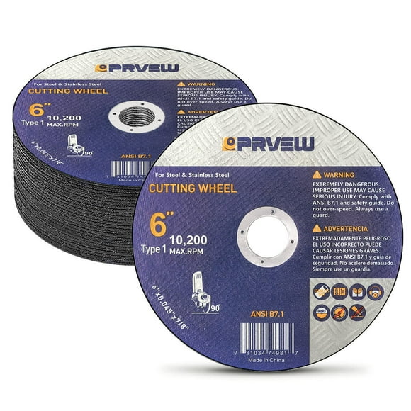 Ruedas cortadas PRVEW de 6 x 0,045 x 22,23 mm para amoladora angular