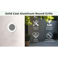 thumbnail image 4 of Achtek 5" Duct opening Solid Cast Aluminum Round Grille ( 6-1/2" Round Overall) | Powder Coated BLACK- With Holes For Wall / Ceiling, 4 of 11