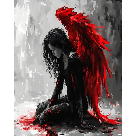 Paint by Numbers Kit for Adults -Wings Fall Girls (2) - Beginners Acrylic Adult Paint by Number Kits on Canvas Digital Oil Number Painting Kits for Home Decor Gift 16"x20"-