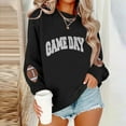 thumbnail image 2 of WMTBSRSW Game Day Sweatshirt for Women Football Sweatshirts Oversized Crewneck Long Sleeve Pullover Tops Cute Graphic Sweatshirt Black M, 2 of 4