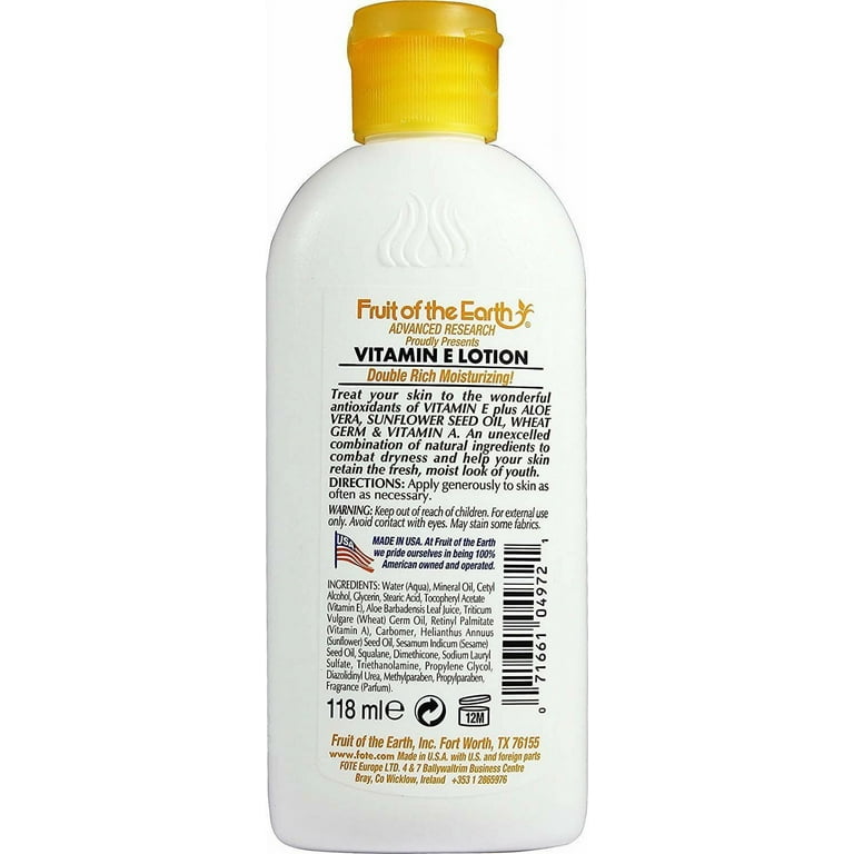 Fruit of the Earth Vitamin E Lotion 4 oz - Walmart.com