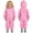 Pink, variant on Kids Rain Suit Toddler Zipper Waterproof Hooded Rainsuit Poncho One Piece Full Body Raincoat for Girls and Boys 1-8 Years