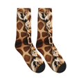 thumbnail image 4 of Women's Men's Dark Giraffe Print Colorful Novelty Pattern Crew Athletic Socks, 4 of 7