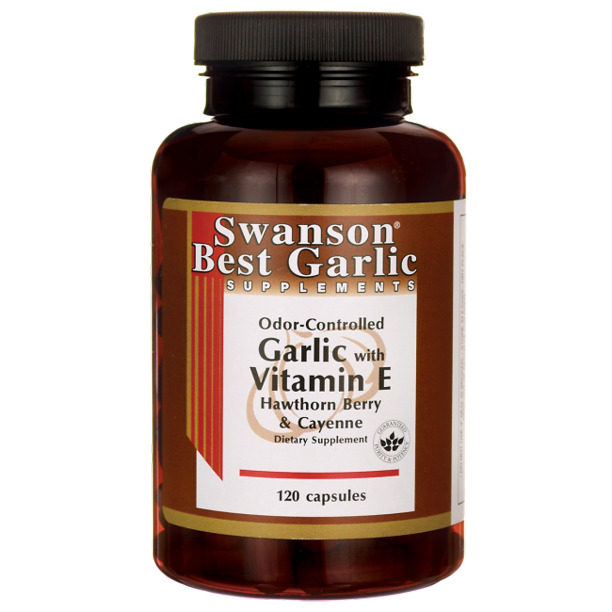 Swanson Garlic with Vitamin E, Hawthorn Berry & Cayenne 120 Caps