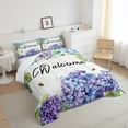 thumbnail image 4 of YST Girls Hydrangea Comforter Set King Purple Teal Blue Flowers Bedding Set Farmhouse Floral Bedding Comforter Sets For Kids Adults Women Spring Garden Nature Botanical Quilt Duvet, 4 of 6