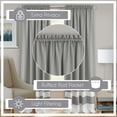 thumbnail image 6 of Woven Trends Two-Tone Window Curtain Panels, Rod- Pocket Room Darkening  Curtains for Bedroom and Living Room, Double Layered Window Panel, Gray/White, 50" x 84" Single Panel, 6 of 7
