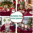 thumbnail image 2 of Burgundy Tablecloth for Rectangle Tables - Waterproof and Spillproof Washable Fabric Table Cloth for Dining Room Kitchen Party, 60 x 120 Inch, 2 of 6