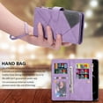 thumbnail image 5 of Wallet Case for Samsung Galaxy S9 Plus, Vintage Premium PU Leather Cover Flip Case with Card Slots Magnetic Closure Zipper Pocket Kickstand Handbag with Hand Strap - Purple, 5 of 8