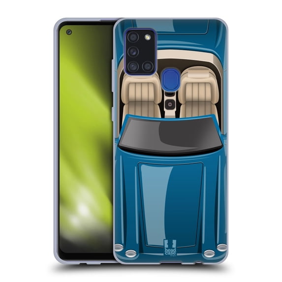 Head Case Designs Classic Cars Tufts Blue Soft Gel Case Compatible with Samsung Galaxy A21s (2020)