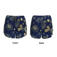 thumbnail image 5 of Picia Vintage Golden Butterfly Pattern Women's 2 in 1 Athletic Running Shorts High Waisted Workout Casual Gym Sweat Shorts with Comfy Liner Zipper Pockets-Small, 5 of 9
