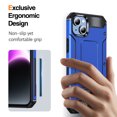 thumbnail image 4 of Decase for iPhone 15 2023 with Hidden Kickstand Case,Drop Proof Hybrid Shockproof Rugged TPU Bumper Hard PC Back Cover Anti-Scratch Case for iPhone 15,Darkblue, 4 of 8