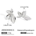 thumbnail image 7 of PISONIC Leaf Stud Earrings Medium Leaf Drop Dangle Earrings for Women Hypoallergenic Plant Earrings for Vacation Leaf Jewelry for Gift, 7 of 7