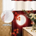 thumbnail image 4 of No Hook Shower Curtain, Fall Red Maple Lveas Shower Curtains for Bathroom with See Through Top Window, Rustic Autumn Moonlight Botanical Waterproof & Washable Bath Curtain Stall 48"x72", 4 of 9
