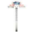 thumbnail image 3 of 2.6 ct Round Cut Blue Moissanite with Simulated Diamond Halo Accents 18K White/Rose Gold Womens Engagement Ring, 3 of 6