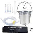 thumbnail image 2 of 2L Health Stainless Steel Enema Bucket Suitable for Colon Cleansing Reusable Constipation Cleaning hwy, 2 of 5