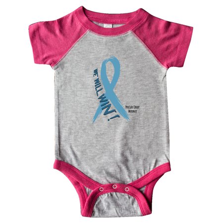 

Inktastic We Will Win Against Prostate Cancer Ribbon Gift Baby Boy or Baby Girl Bodysuit