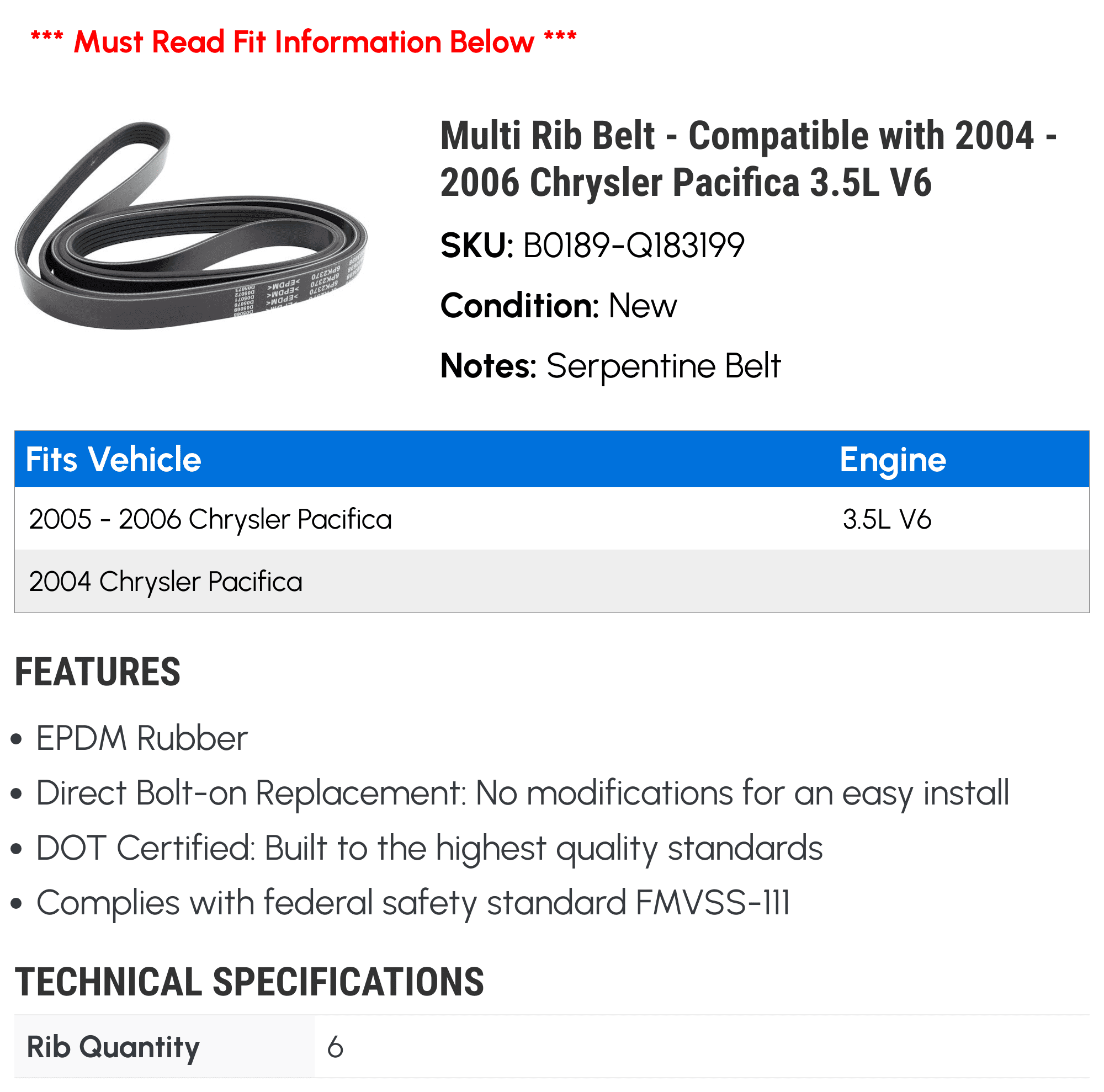 2005 chrysler pacifica serpentine belt cheap replacement